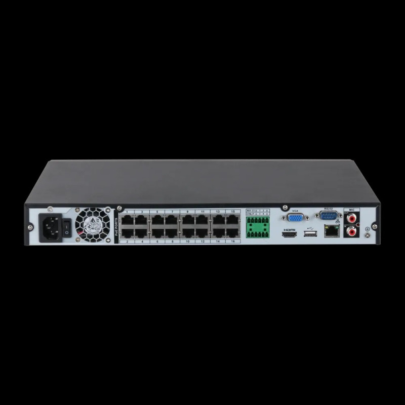 16-канальний 1U PoE 2HDD WizSense відеореєстратор Dahua DHI-NVR2216-16P-I2