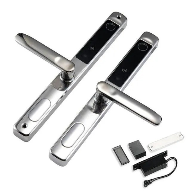 Електронний біометричний замок TTLOCK DOUBLE SLIM FP сріблястий