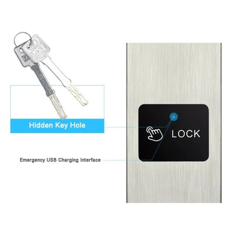 Біометричний сталевий замок TTLOCK SLIM S-2 чорний